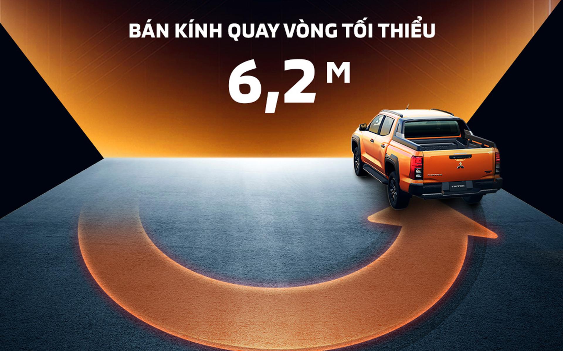 BÁN KÍNH QUAY VÒNG TỐI THIỂU 6,2 m​