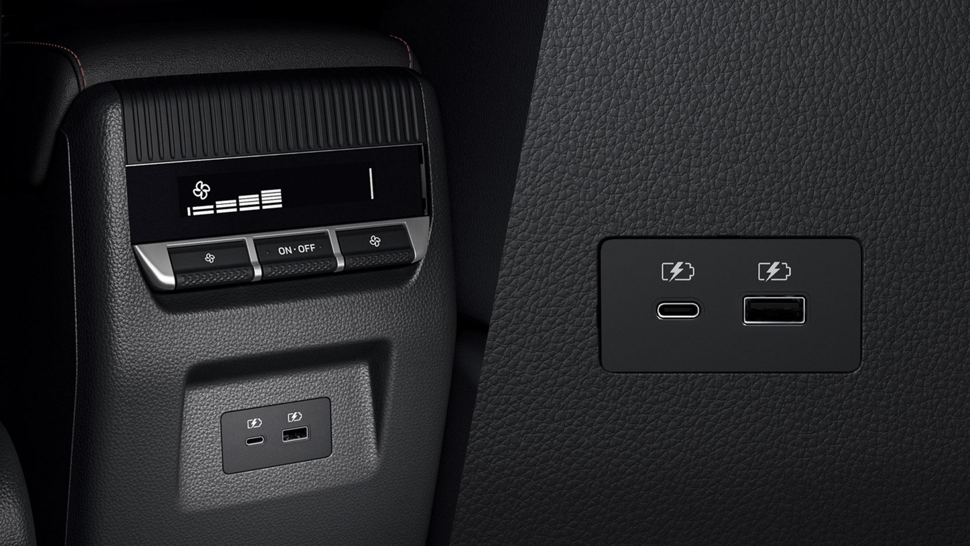 Cổng sạc hàng ghế thứ 2 & 3