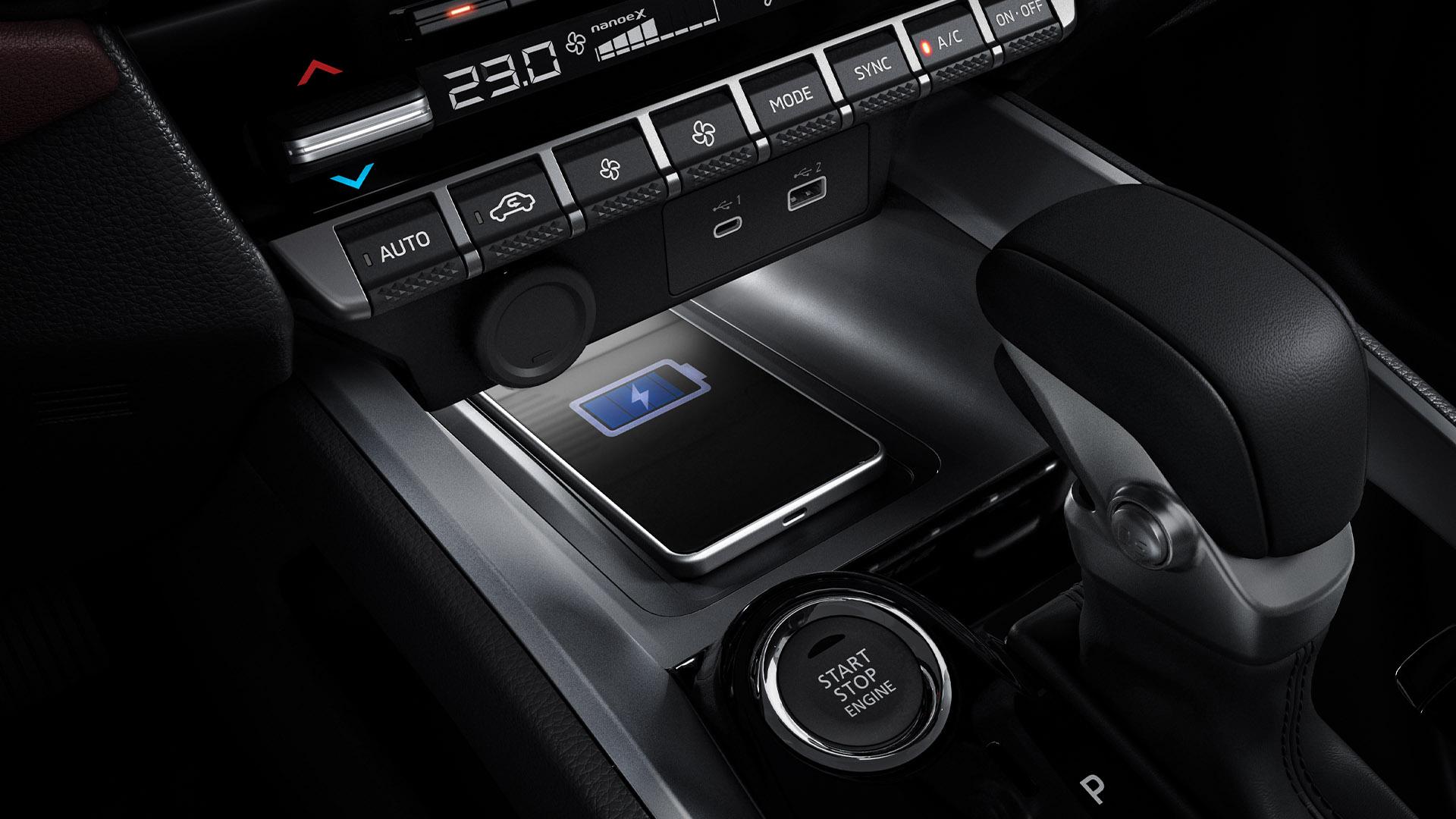 Sạc không dây + Usb Type A & C